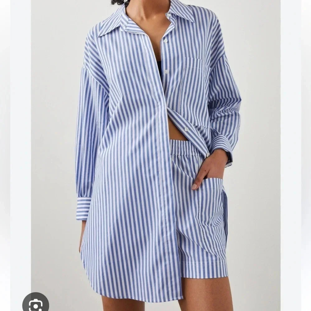 Rails Joey Rivera blue and white striped shirt. NWT size S
